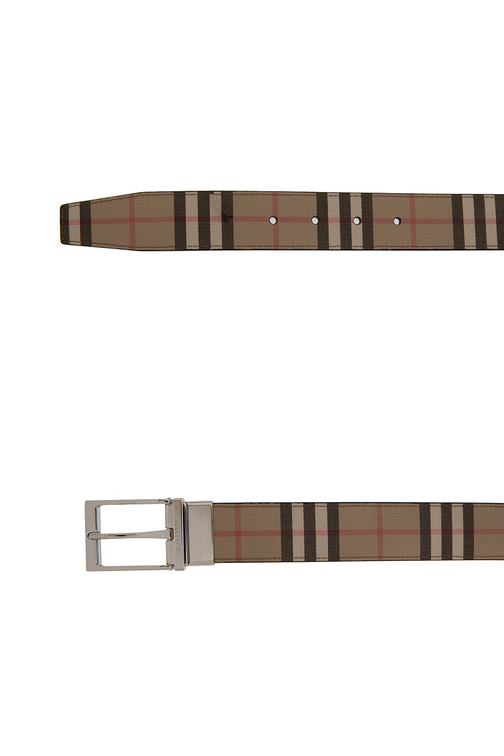 Burberry Reversible Vintage Check & Leather Belt