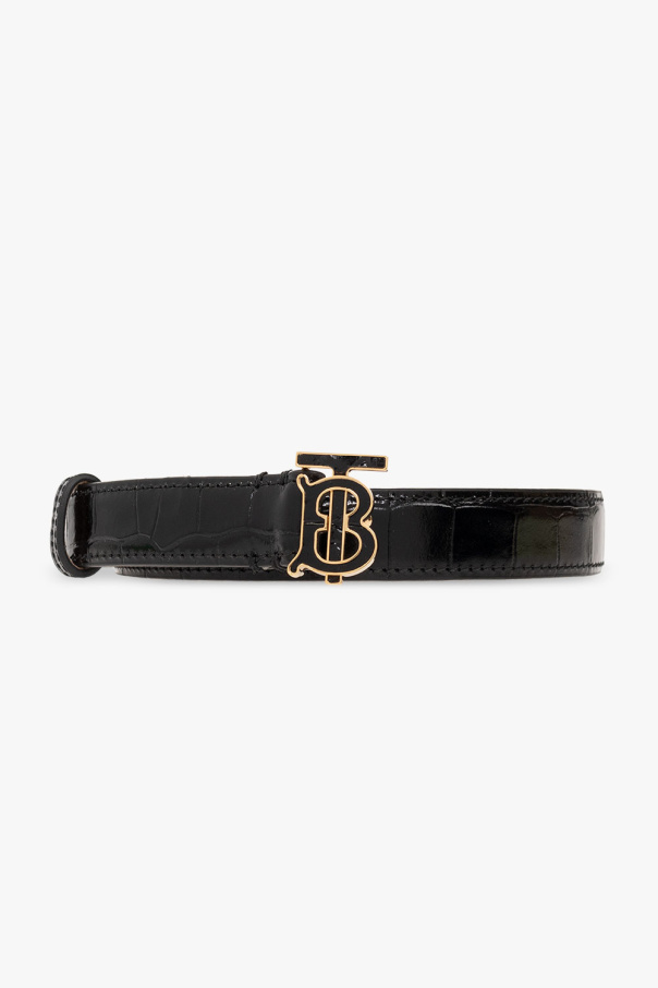 burberry Gestreiftes Leather belt