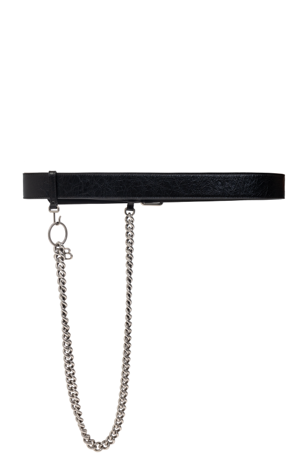 Balenciaga Cinturón de cuero con cadena