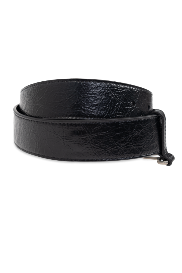 Balenciaga Cinturón de cuero con cadena