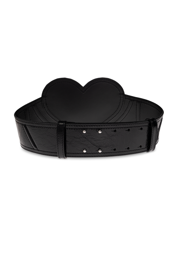 Vivienne Westwood Black Cracked-Effect Leather Waist Belt by Vivienne Westwood