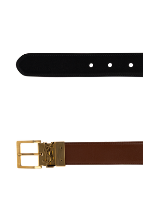 Saint Laurent Cinto de pele com fivela