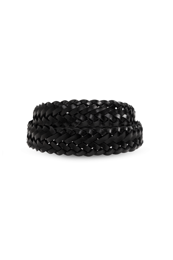 Saint Laurent Skórzany pasek z logo