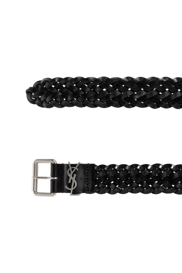 Saint Laurent Skórzany pasek z logo