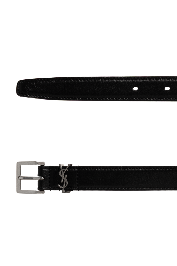 Saint Laurent Skórzany pasek z logo