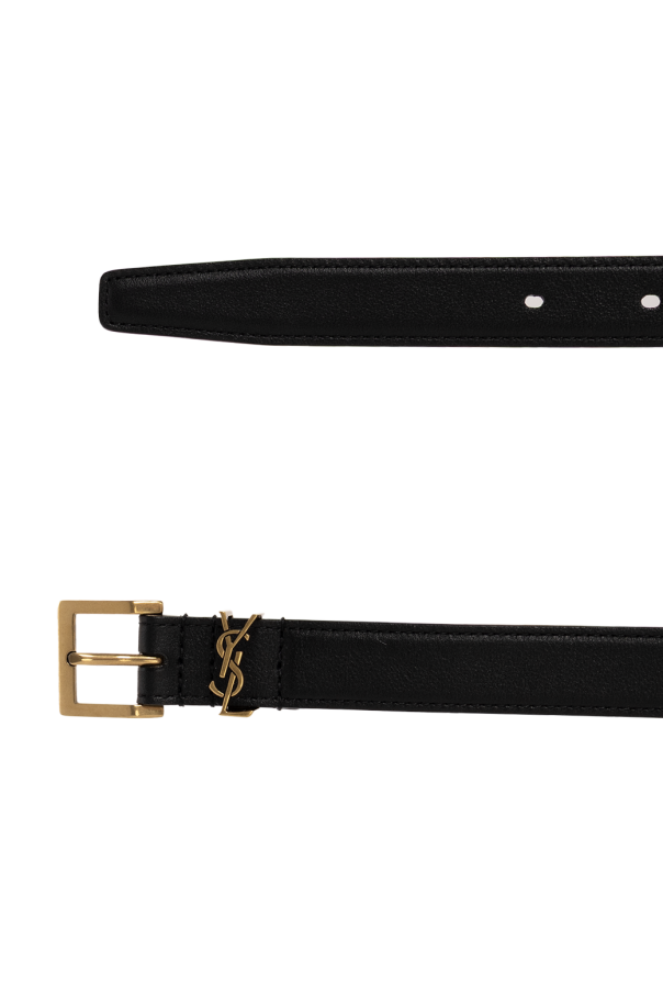 Saint Laurent Skórzany pasek z logo