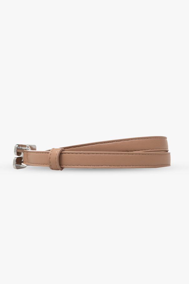 Ganni Leather belt with logo