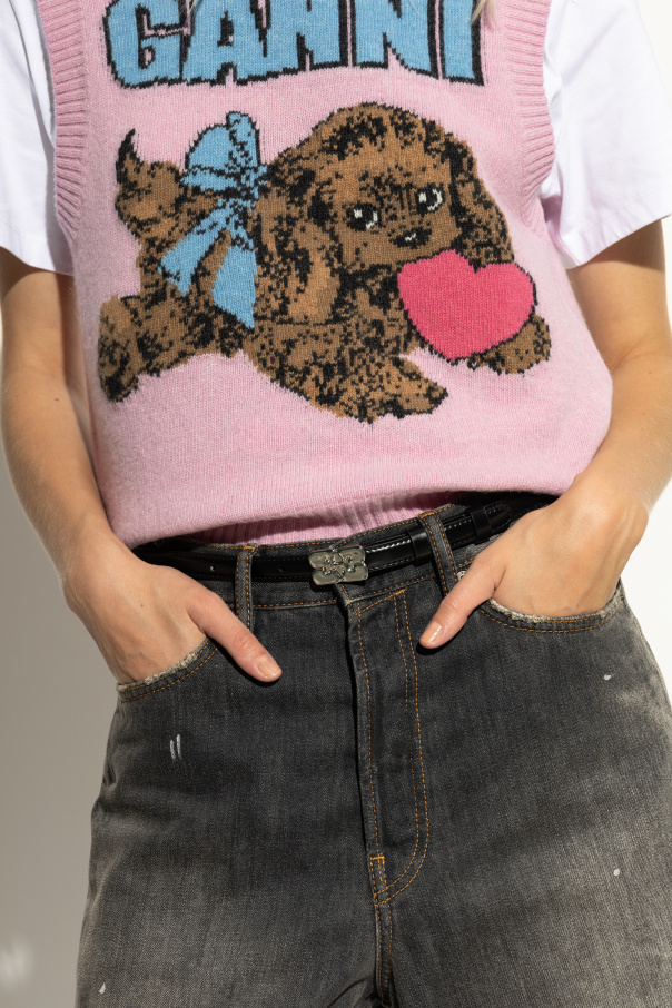 Ganni Cinturón de cuero ecológico