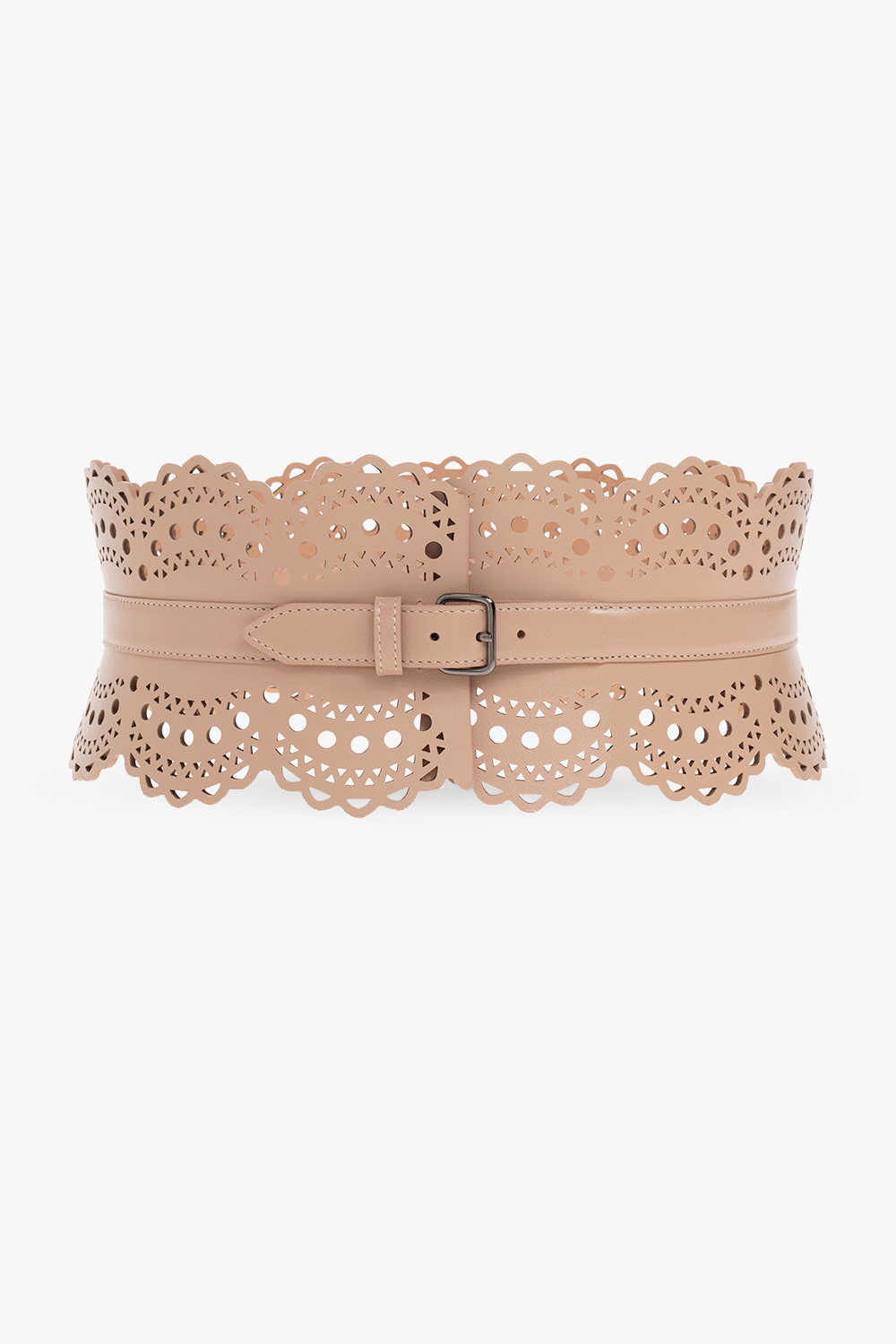 ALAÏA Laser-cut leather waist belt