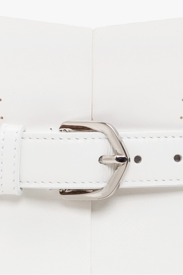 Alaïa WHITE Waist belt with perforations