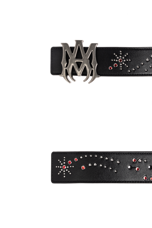 Amiri Leather belt with shimmering embellishments