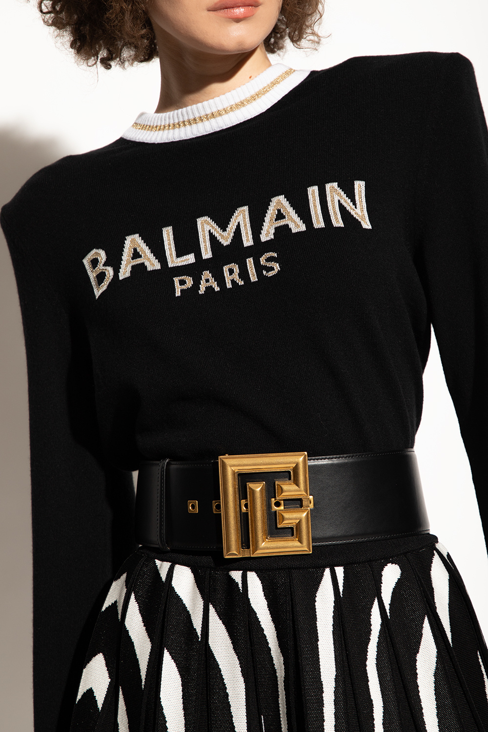 Balmain Balmain sequin-embellished striped blouse