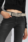 Diesel GREY Leather belt 'B-1DR'