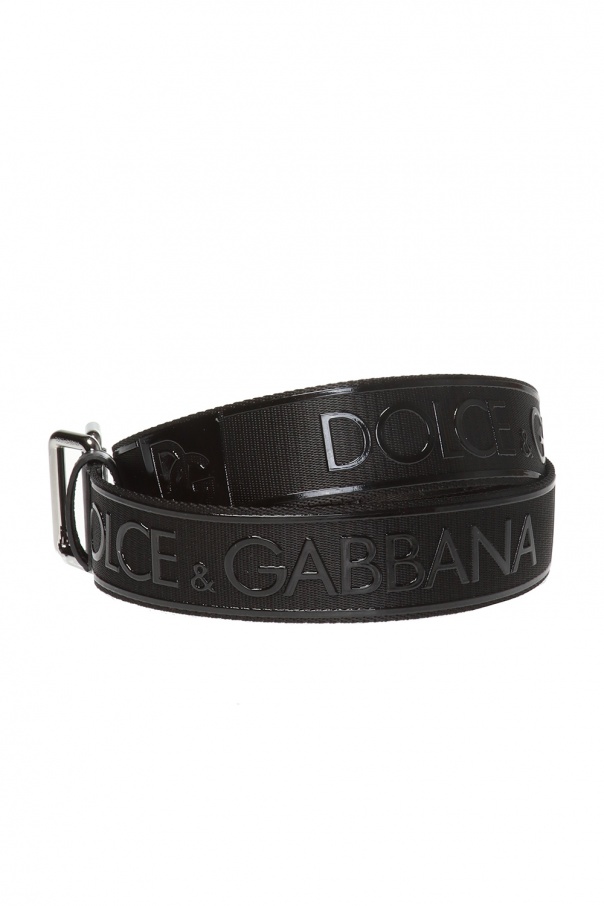 Dolce & Gabbana textured logo-plaque wallet Schwarz Logo-printed belt