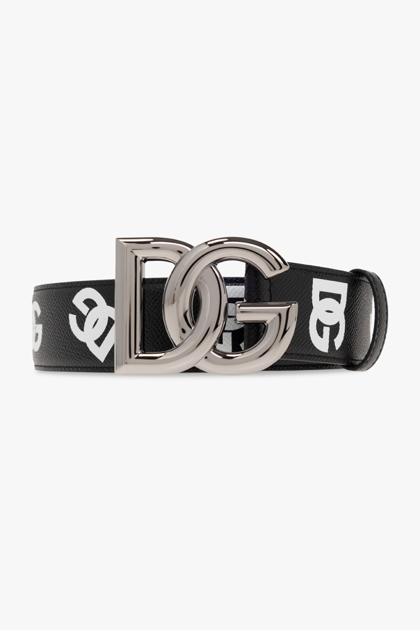 dolce gabbana dg7 barocco watch Leather belt with logo