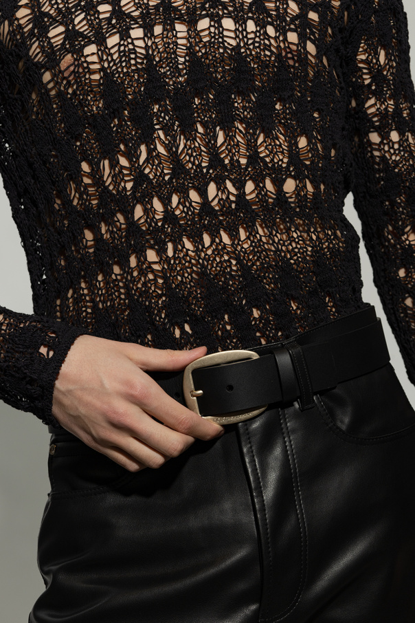 Dolce & Gabbana tiger-print one-piece swimsuit Leather belt