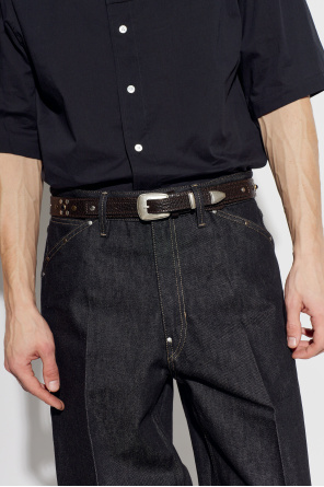 Lemaire Leather belt with studs