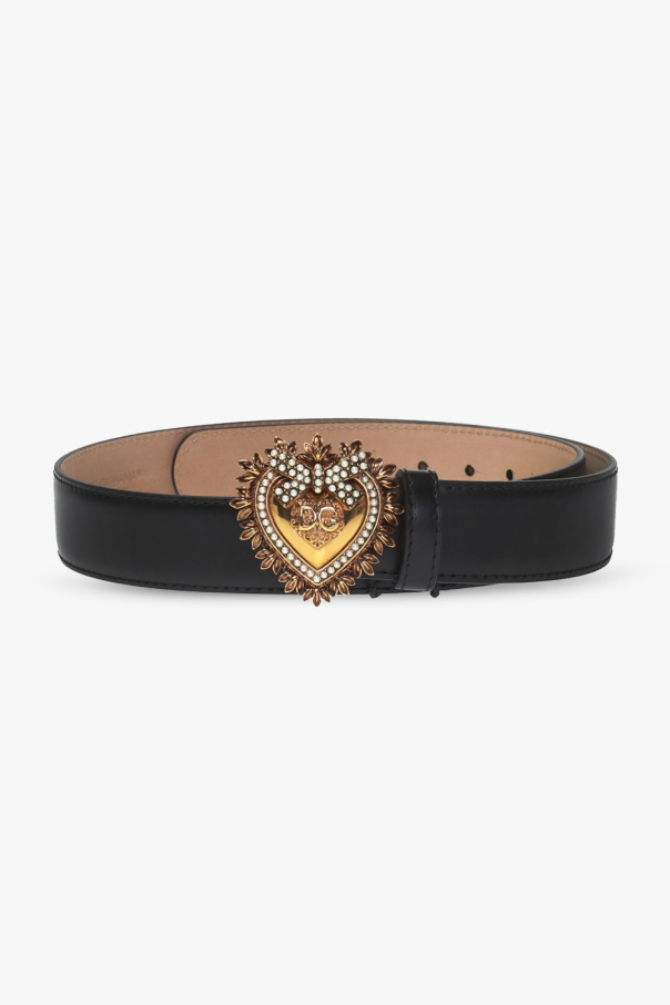 Dolce & Gabbana pussybow collar cotton shirt Logo-buckle belt