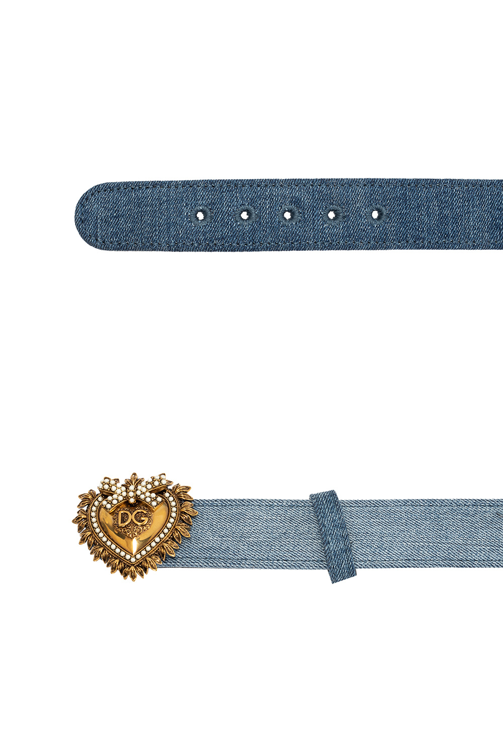 Dolce & Gabbana chain-link pearl bracelet Denim belt