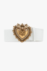 Dolce & Gabbana embroidered-logo fine-knit scarf Leather belt