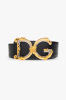 Skórzany pasek z owalną klamrą marki Dolce Gabbana