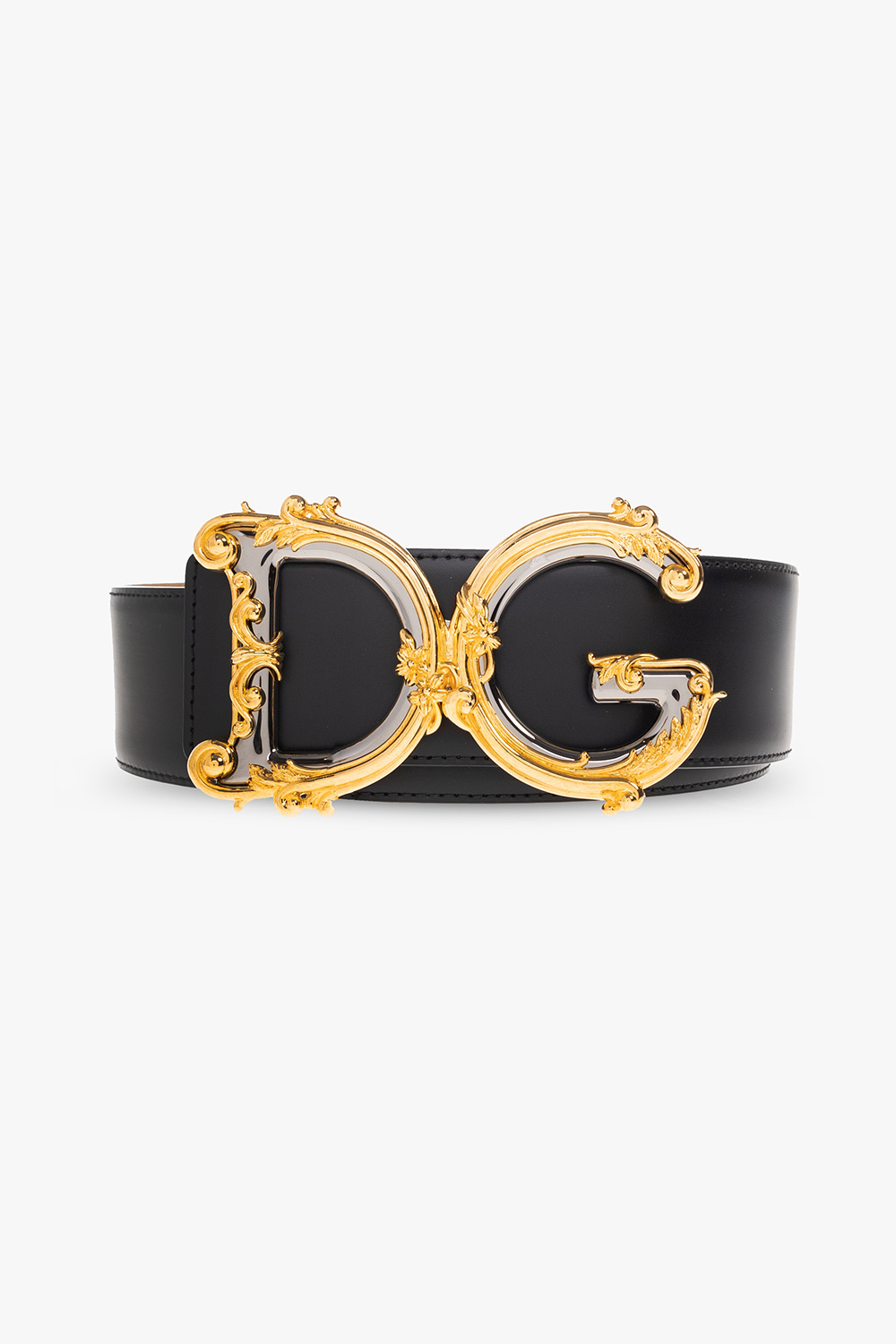 dolce gabbana faux pearl embellished dg brooch item Leather belt