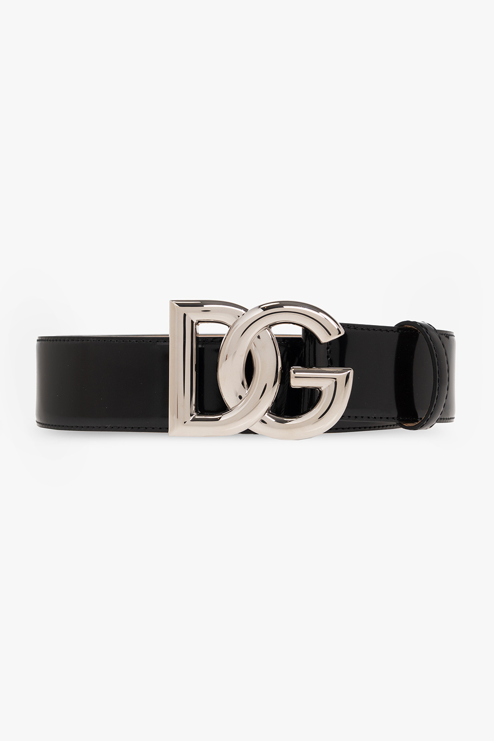 Dolce & Gabbana short-sleeved pyjama top Patent leather belt with logo