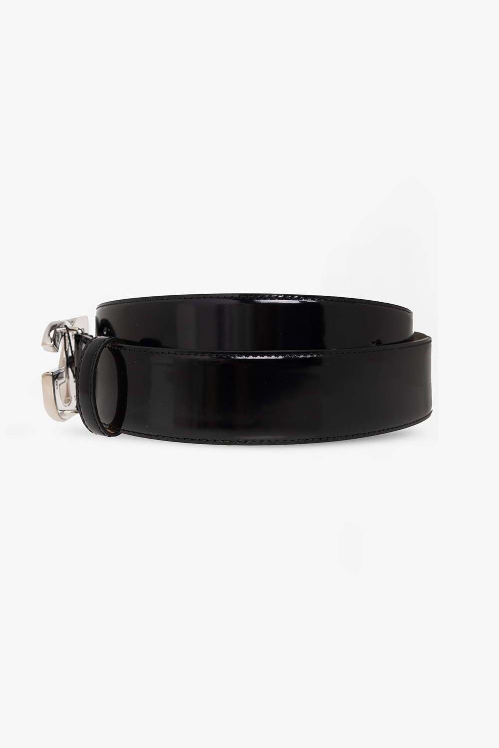 Dolce & Gabbana short-sleeved pyjama top Patent leather belt with logo