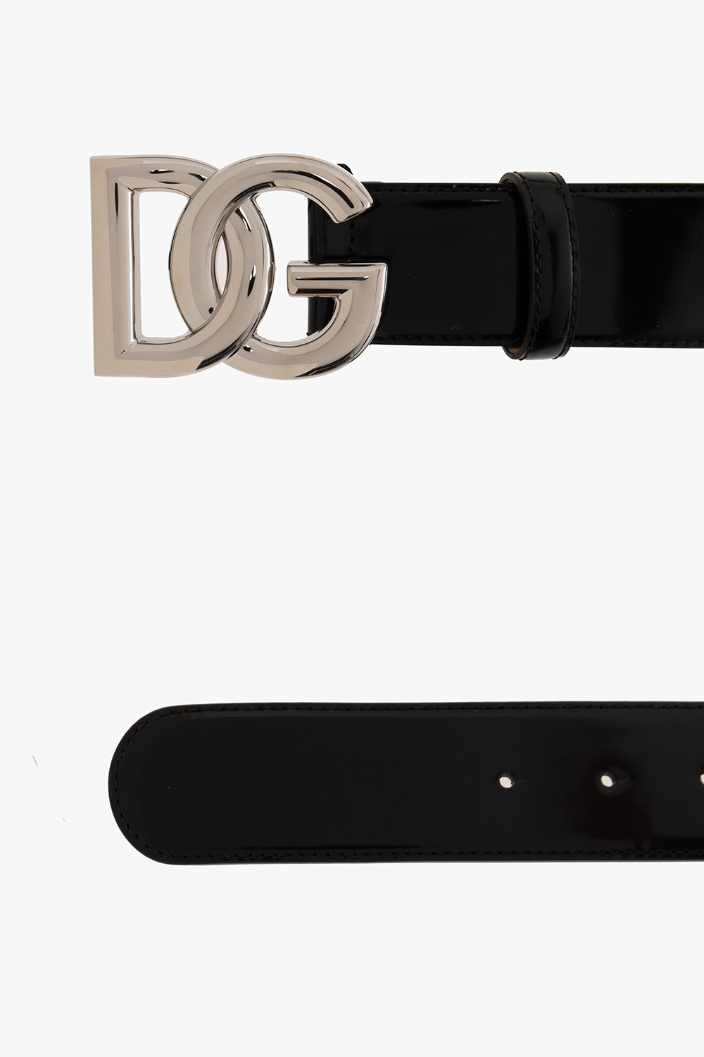 Dolce & Gabbana Patent leather belt with logo
