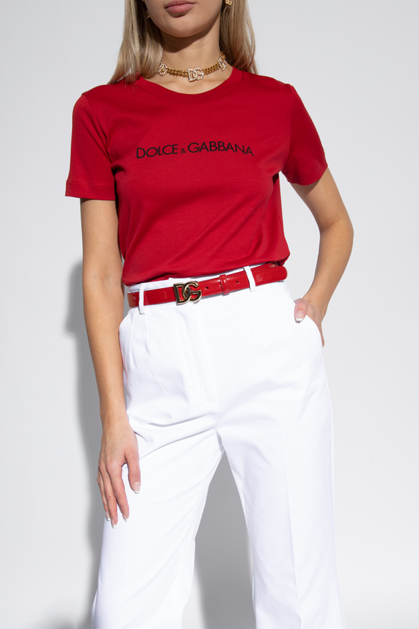 Dolce & Gabbana Leather belt with logo