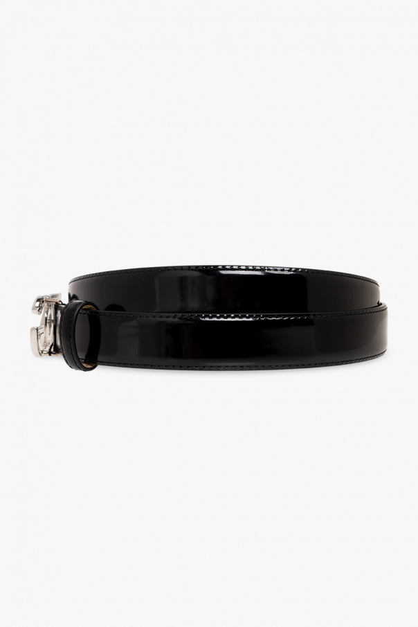 Dolce & Gabbana Patent leather belt with logo