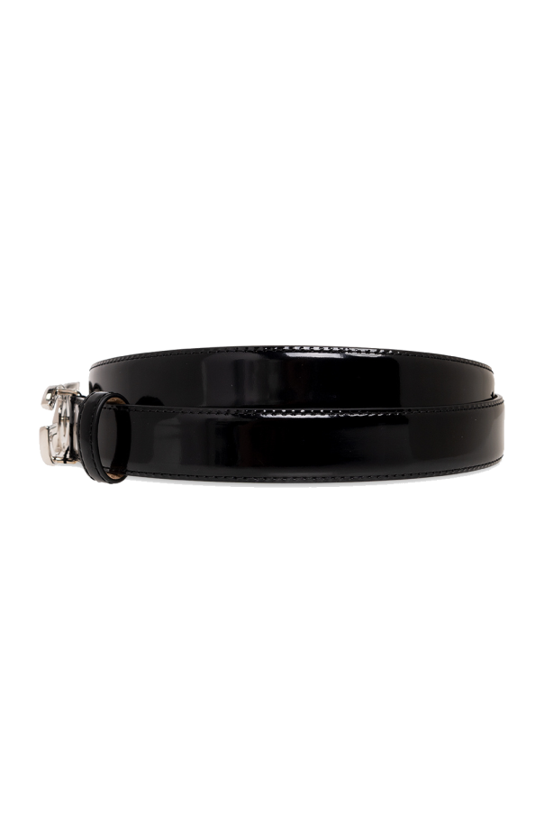 Dolce & Gabbana Patent leather belt with logo