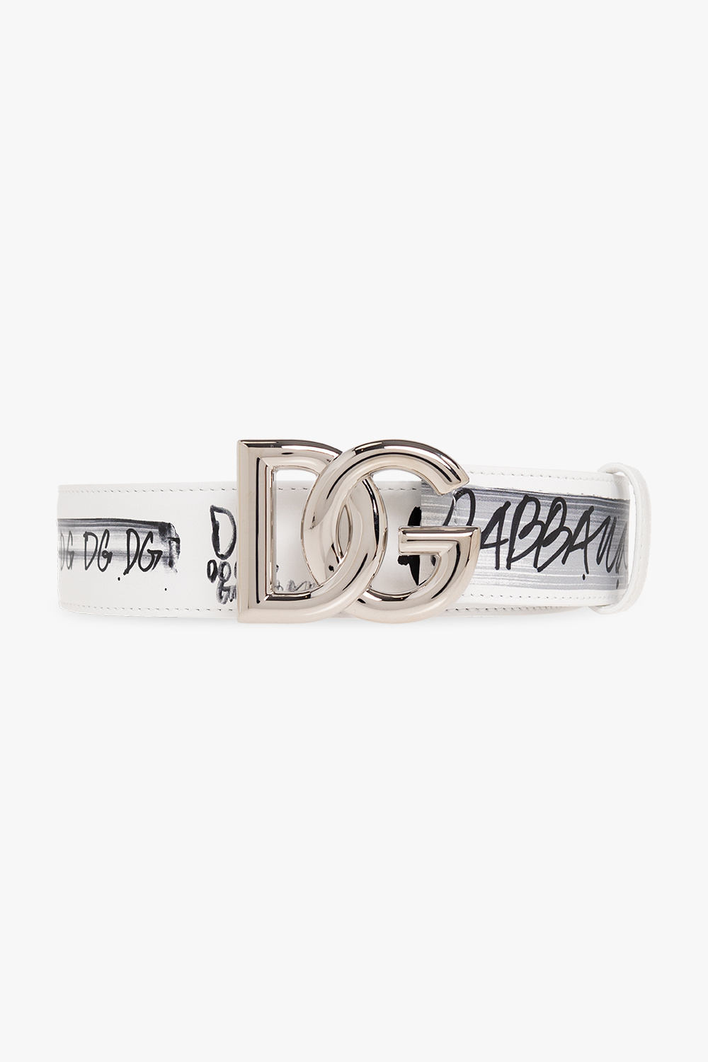 Dolce & Gabbana Patchwork Denim And Jacquard Jeans Belt with logo