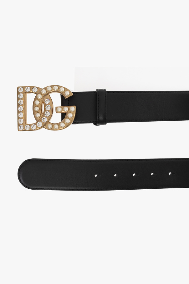 Dolce & Gabbana Skórzany pasek z logo