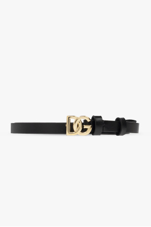Leather belt with logo od Dolce & Gabbana Kids Derby-Schuhe mit Schnürung Schwarz