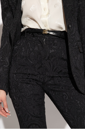 Leather belt with logo od Dolce full & Gabbana Open Back Black Dress