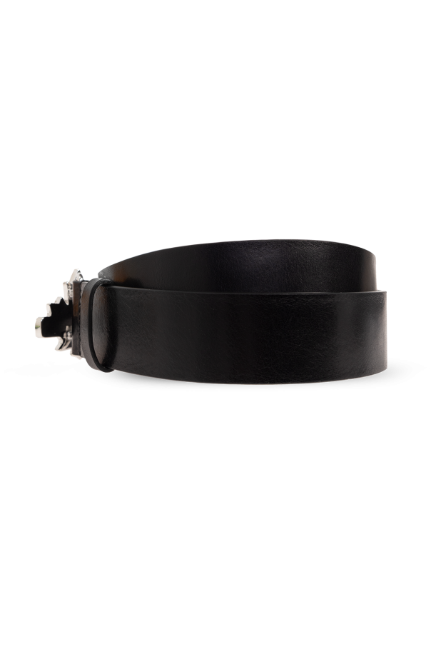 Dsquared2 Leather belt with logo buckle