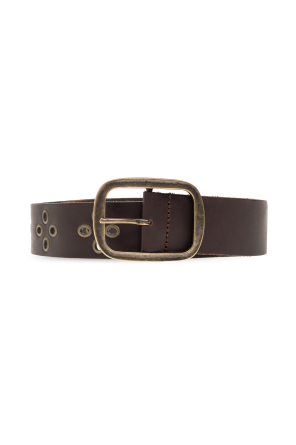 Leather belt with studs