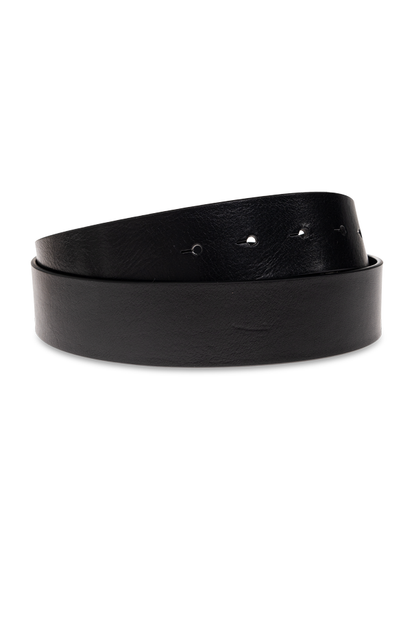Dsquared2 Black Leather Belt with Designer Buckle