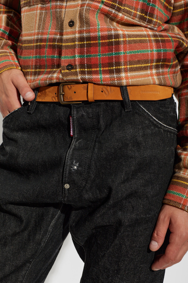 Dsquared2 Leather belt with monogram