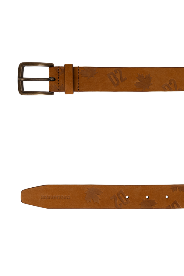 Dsquared2 Leather belt with monogram