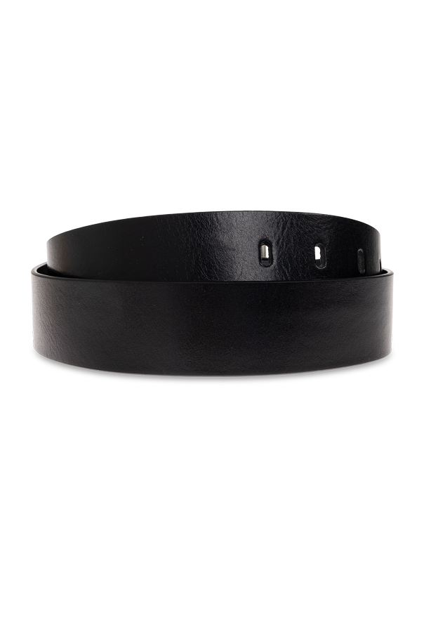 Dsquared2 Black Leather Belt with Silver Buckle