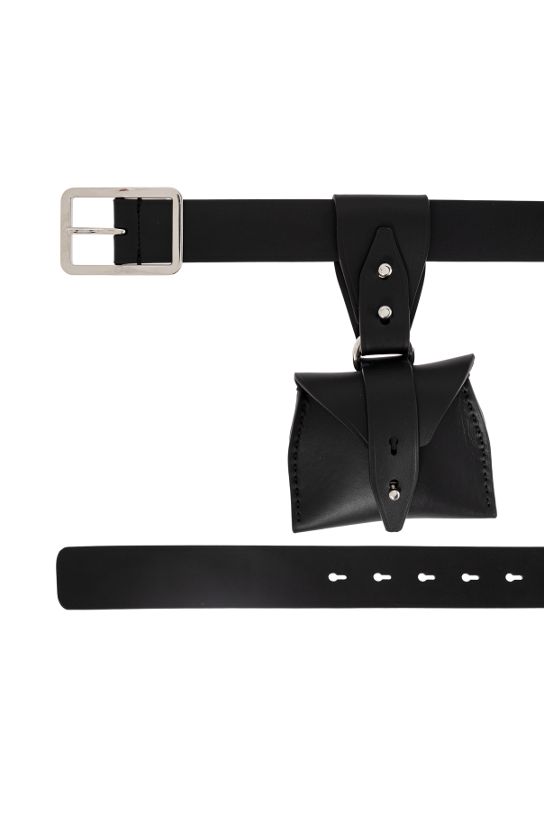 Dsquared2 Leather belt with detachable pouch