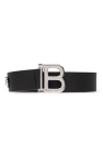 Balmain Union logo strap flat sandals Black