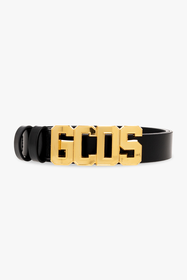GCDS Leather belt with logo