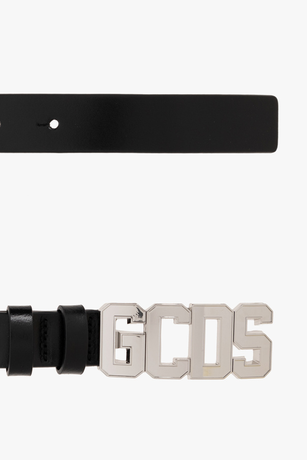 GCDS Skórzany pasek z logo