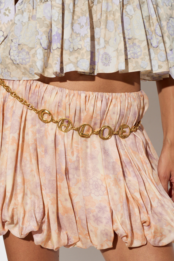 Chloé Brass belt with logo