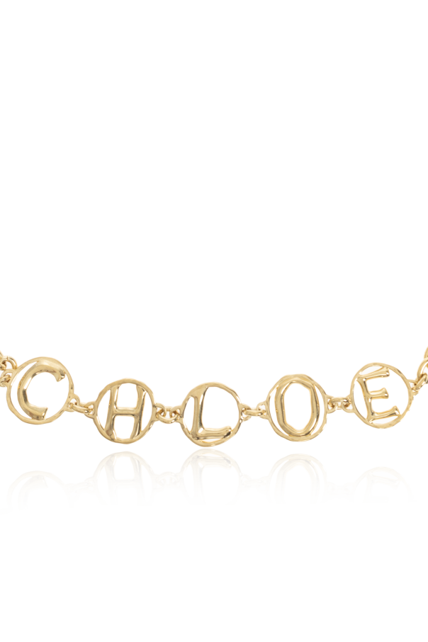 Chloé Brass belt with logo