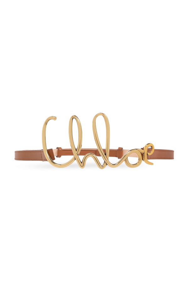Chloé Leather belt with logo