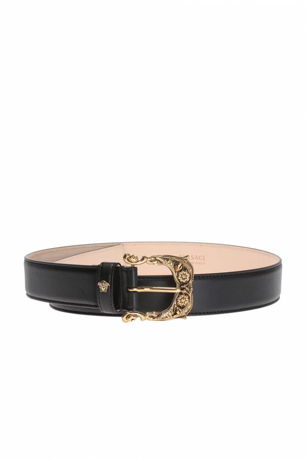 VERSACE Embellished leather belt